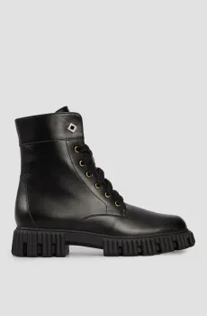 Женские черные кожаные ботинки Черный 37 Baldinini D5B504P1VITE;0000