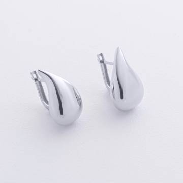 Серьги "Megan" в белом золоте (Small) с09119 Серьги "Megan" в белом золоте (Small) с09119