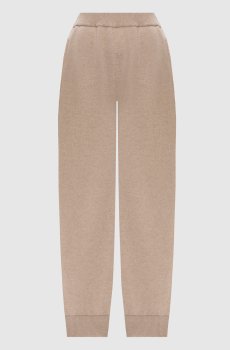 Бежевые джоггеры из кашемира