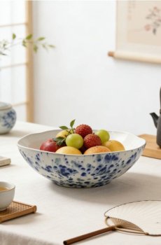 Миска з крапчастим візерунком - блакитний