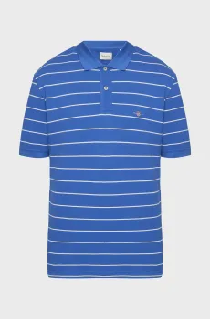 Мужское синее поло в полоску STRIPED Синий M Gant 2014026