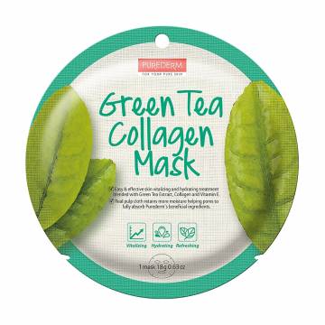 Тканевая маска для лица Purederm Green Tea Collagen Mask с коллагеном и зеленым чаем, 18 мл Тканевая маска для лица Purederm Green Tea Collagen Mask с коллагеном и зеленым чаем, 18 мл