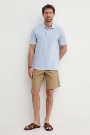 Хлопковые шорты Lacoste цвет бежевый Хлопковые шорты Lacoste цвет бежевый