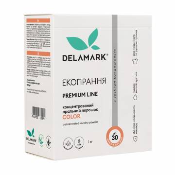 Стиральный порошок Delamark Premium Line Color с эффектом кондиционера, 30 стирок, 1 кг Стиральный порошок Delamark Premium Line Color с эффектом кондиционера, 30 стирок, 1 кг