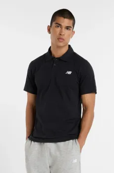 Мужская черная футболка Jersey Polo Черный L New Balance MT51504BK