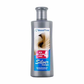 Оттеночный шампунь Blond Time Silver Coloring Shampoo для осветленных и седых волос, 150 мл Оттеночный шампунь Blond Time Silver Coloring Shampoo для осветленных и седых волос, 150 мл