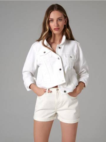 Джинсові шорти high waist mom - білий Джинсові шорти high waist mom - білий