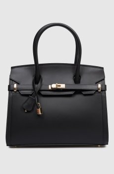 Черная кожаная сумка-сетчел