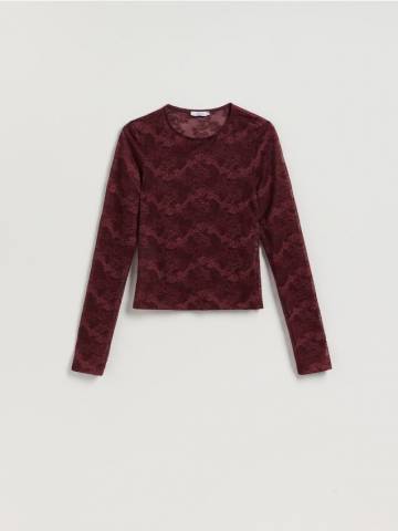 Reserved - LADIES` BLOUSE - буряковий - 107IC-83X