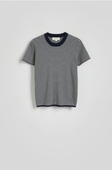 Reserved - Бавовняна футболка у смужку - темно-синій - 976EG-59X