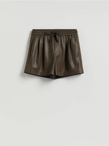 Reserved - Шорти зі штучної шкіри - коричневий - 352GF-88X