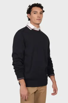 Мужской темно-синий джемпер RWB COTTON CREW NECK Синий S Tommy Hilfiger MW0MW35474