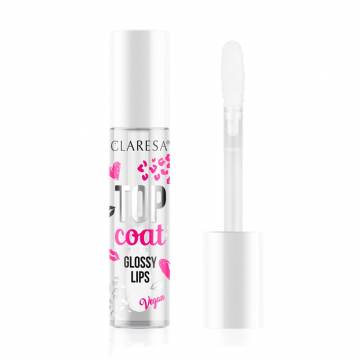 Блеск для губ Claresa Top Coat Glossy Lips, Прозрачный, 4.75 мл Блеск для губ Claresa Top Coat Glossy Lips, Прозрачный, 4.75 мл