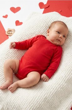 Бавовняне боді - червоний