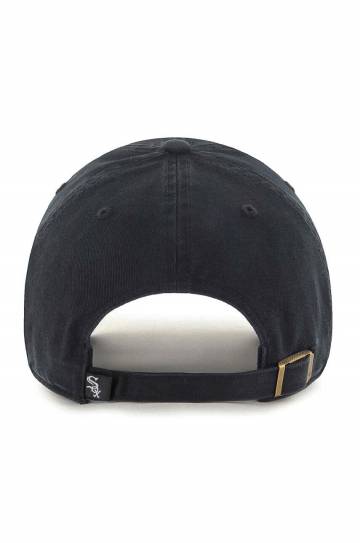 Хлопковая кепка 47 brand MLB Chicago White Sox цвет чёрный с аппликацией B-RGW06GWS-BKG Хлопковая кепка 47 brand MLB Chicago White Sox цвет чёрный с аппликацией B-RGW06GWS-BKG