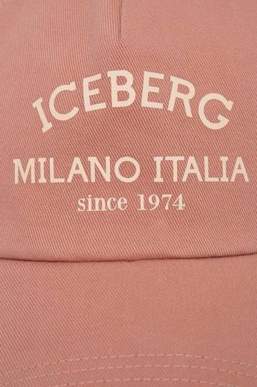 Хлопковая кепка Iceberg цвет розовый с принтом Хлопковая кепка Iceberg цвет розовый с принтом