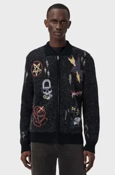 Мужской черный кардиган MELLER Черный L AllSaints M010KE