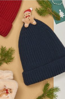 Шапка з імбирним чоловічком - темно-синій