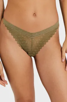 Женские оливковые трусики-танга GRAVURE Оливковый L Etam 6544331