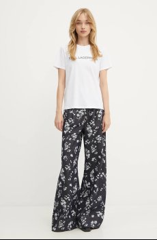 Хлопковая футболка Karl Lagerfeld ELONGATED LOGO