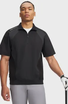 Мужское черное поло UA Drive Wind SS 1/2 Zip Черный L Under Armour 6011399-001