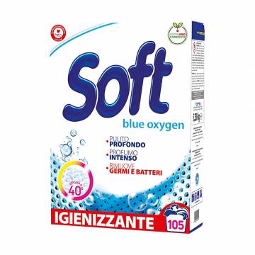 Универсальный стиральный порошок Soft Blue Oxygen с активным кислородом, 105 стирок, 5.25 кг