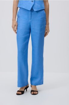 Reserved - Лляні штани - гіацинтовий - 086JL-54X