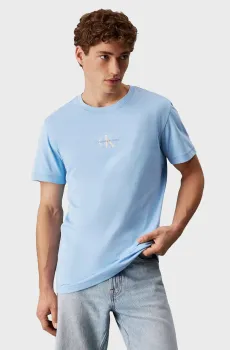 Мужская голубая футболка MONOLOGO TEE Голубой L Calvin Klein Jeans J30J325649