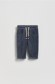 Reserved - Штани з трикотажу в рубчик - темно-сірий - 237FO-90X