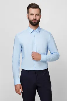 Мужская голубая рубашка Голубой 43 BOSS 50327693;450