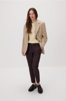 Reserved - Штани-сигарети з ременем - темно коричневий - 173IS-89X