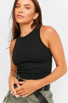 Женский черный топ Черный XXS Tally Weijl SSLCOSILVIE2