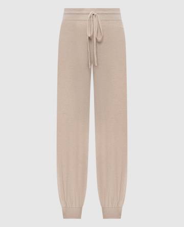 Бежевые спортивные штаны из кашемира