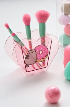 Набір кистей для макіяжу з органайзером Pusheen the Cat - пастельний рожевий