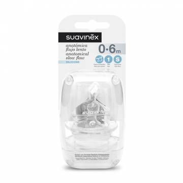 Силиконовая соска Suavinex анатомическая, медленный поток, с рождения до 6 месяцев, 2 шт (300865) Силиконовая соска Suavinex анатомическая, медленный поток, с рождения до 6 месяцев, 2 шт (300865)