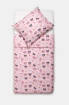 Комплект бавовняної постільної білизни Hello Kitty and Friends - рожевий