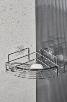 Металева полиця для ванної кімнати - срібний