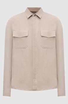 Бежевая рубашка из льна