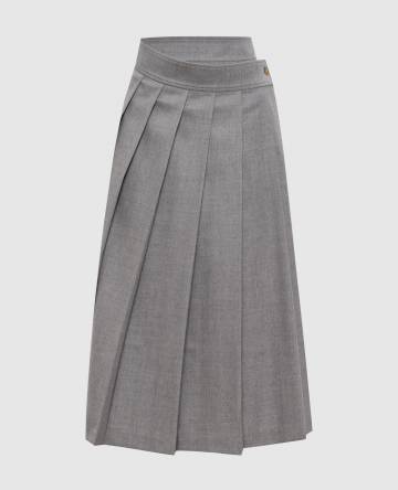 Серая юбка из шерсти на запах