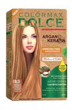 Безаммиачная крем-краска для волос Colormax Dolce Ammonia Free Hair Coloring Cream 8.3 Light Golden Blonde, 165 мл