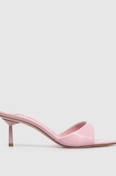 Розовые лакированные мюли BELLA