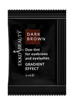 Краска-тинт для бровей и ресниц Ekko Beauty Gradient Effect, Dark Brown, 3 мл