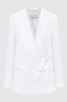 Белый жакет с льном