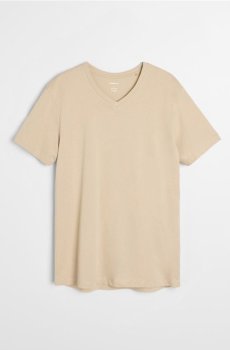 Бавовняна футболка basic - бежевий