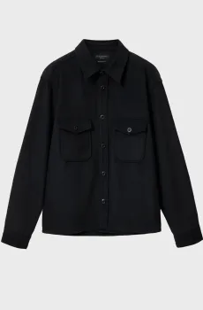 Мужская черная рубашка PALERMO Черный M AllSaints M021SF