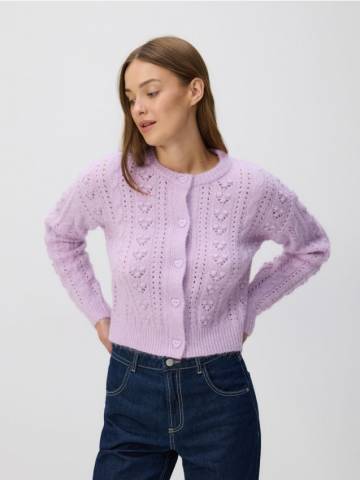 Reserved - Кардиган з декоративними гудзиками - лавандовий - 441HI-04X