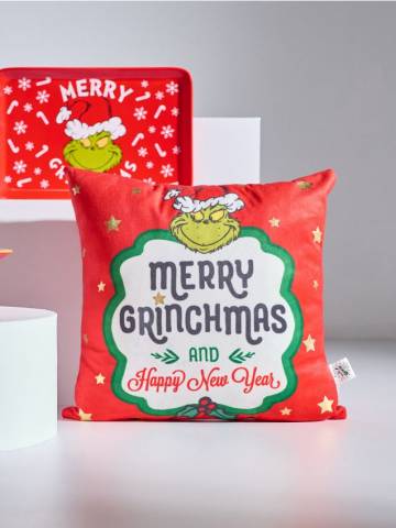 Наволочка з різдвяним мотивом Grinch - червоний Наволочка з різдвяним мотивом Grinch - червоний