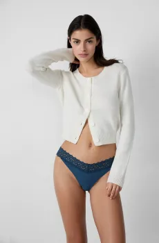 Женские синие трусики-танга WISH Синий M Etam 6524353