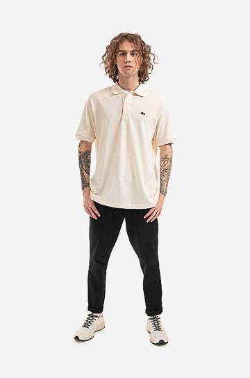 Хлопковое поло Lacoste Classic Fit цвет бежевый однотонное L1212.XFJ-XFJ Хлопковое поло Lacoste Classic Fit цвет бежевый однотонное L1212.XFJ-XFJ