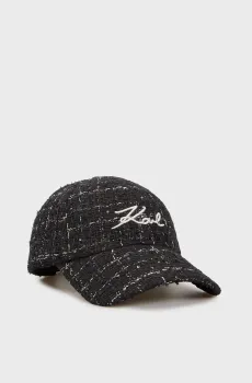 Женская черная твидовая кепка BOUCLE Черный ONESIZE Karl Lagerfeld 240W3414